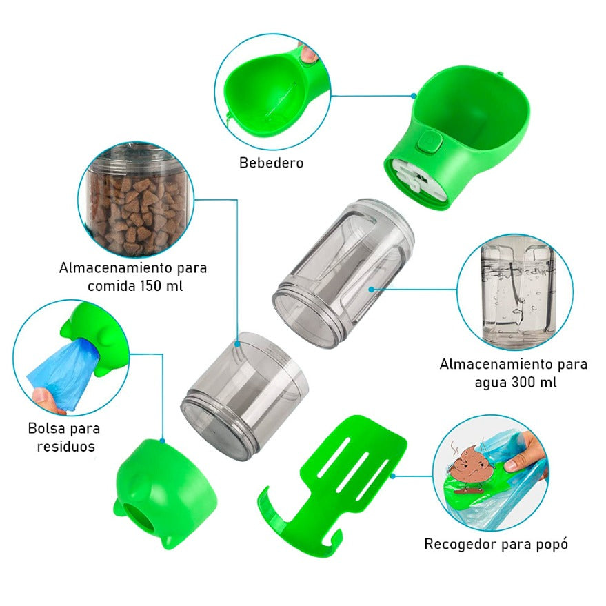 Botella Mediana Multifuncional para Mascotas